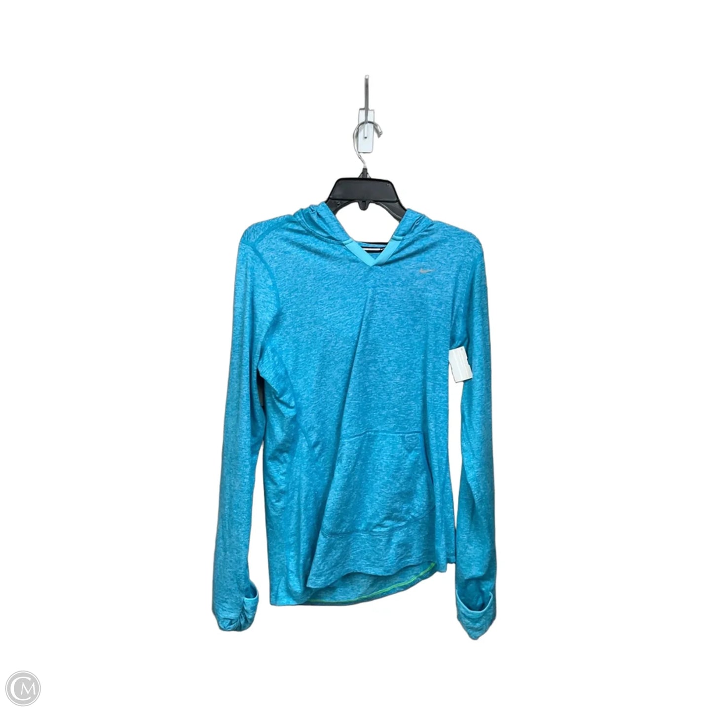 Athletic Top Long Sleeve Hoodie By Nike Apparel In Blue, Size: L