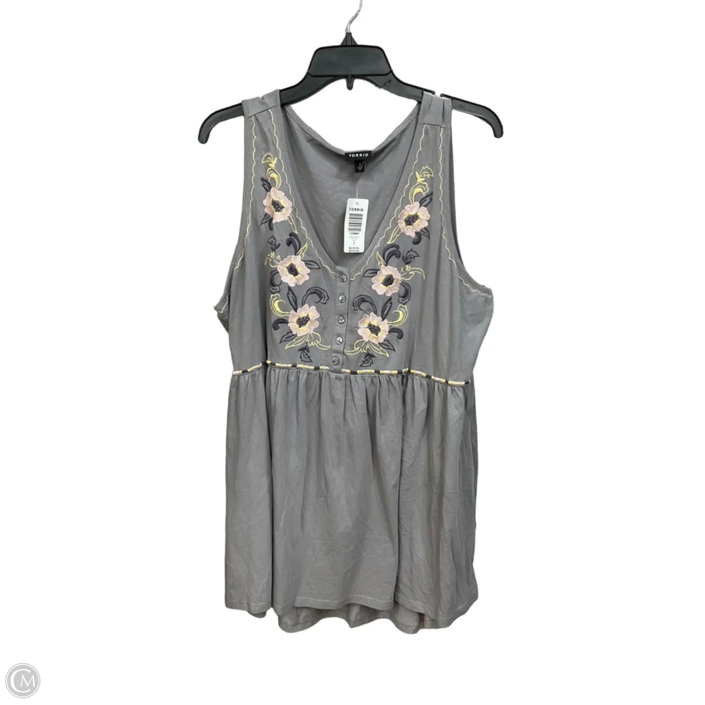 Top Sleeveless By Torrid In Grey, Size: 2x