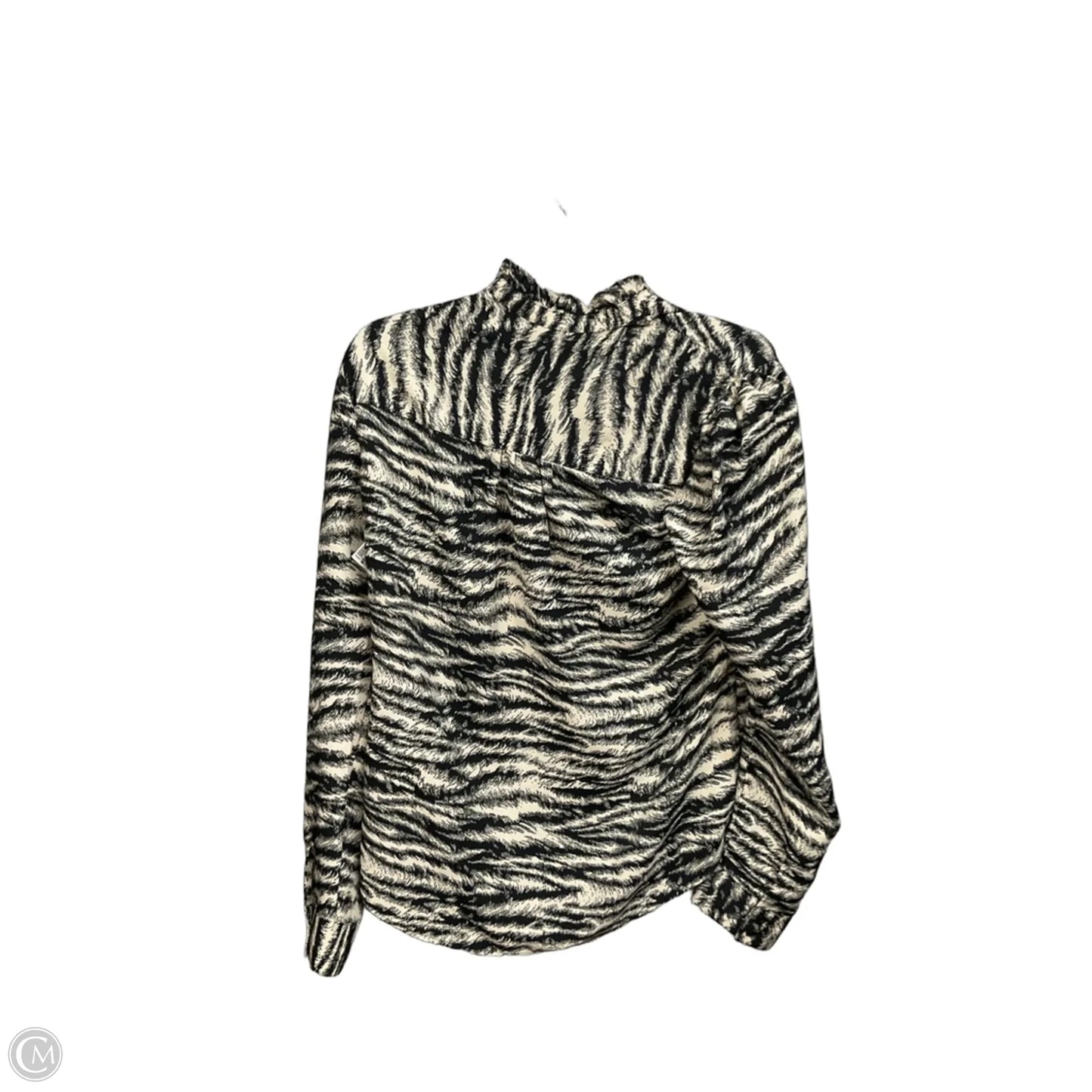 Blouse Long Sleeve By Express In Zebra Print, Size: S
