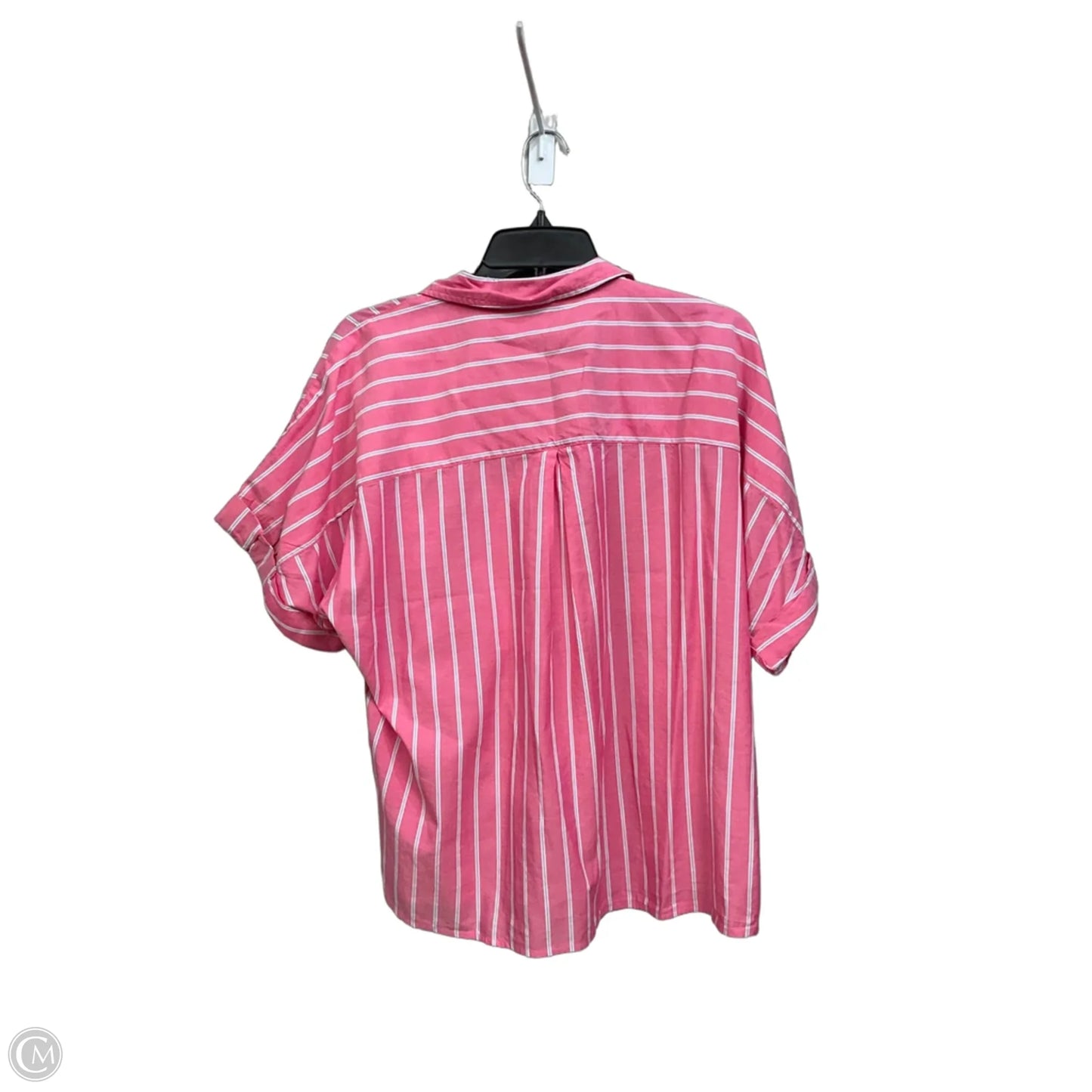 Blouse Short Sleeve By Beachlunchlounge In Striped Pattern, Size: L
