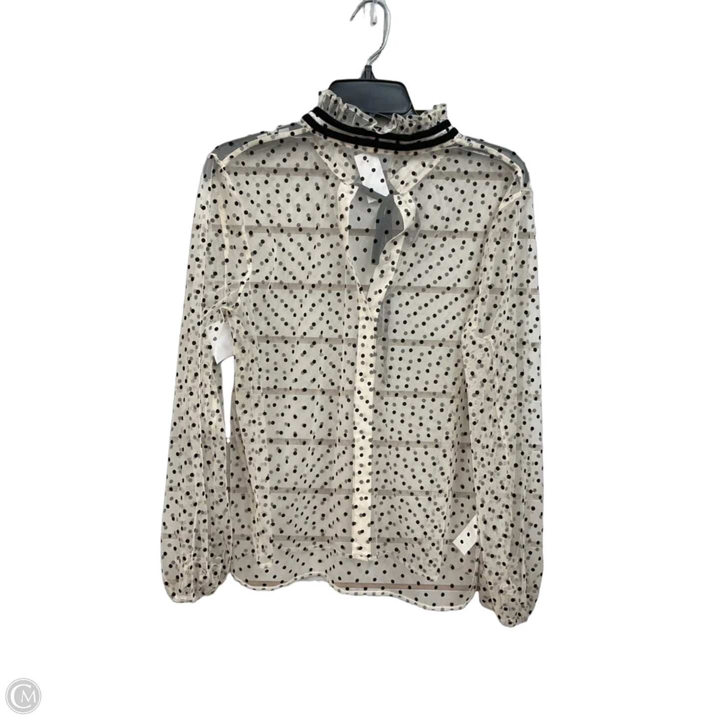 Blouse Long Sleeve By Loft In Polkadot Pattern, Size: M