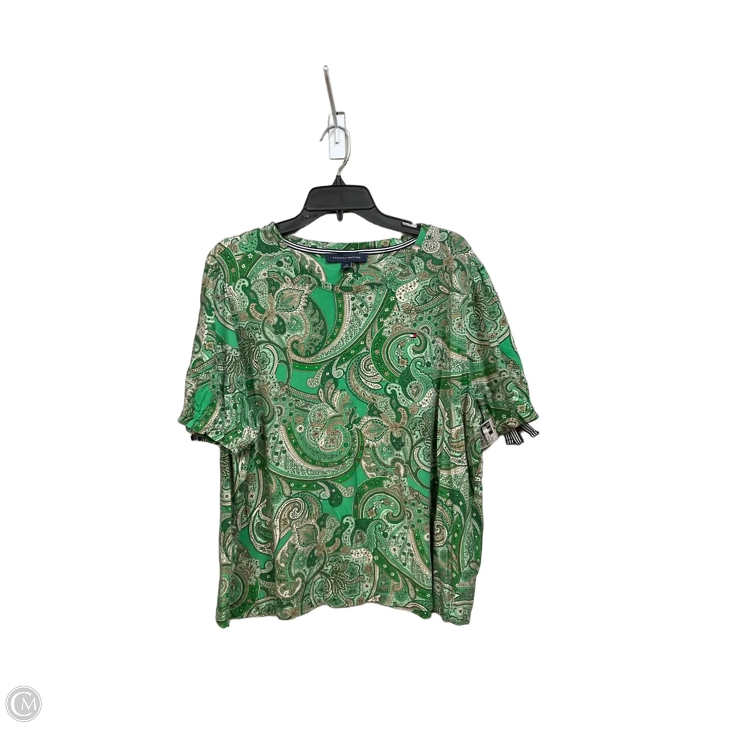 Top Short Sleeve By Tommy Hilfiger In Paisley Print, Size: 2x