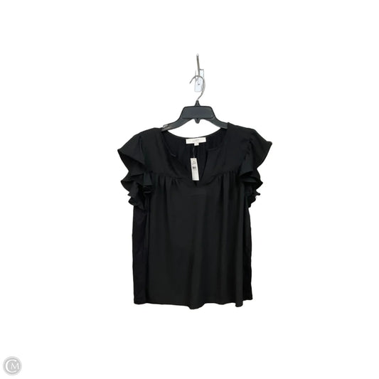 Top Short Sleeve By Loft In Black, Size: L