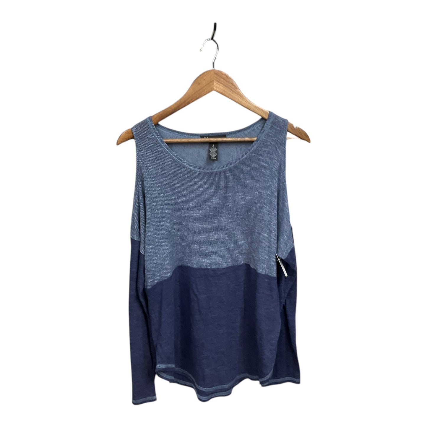 Top Long Sleeve By Inc In Blue, Size: M