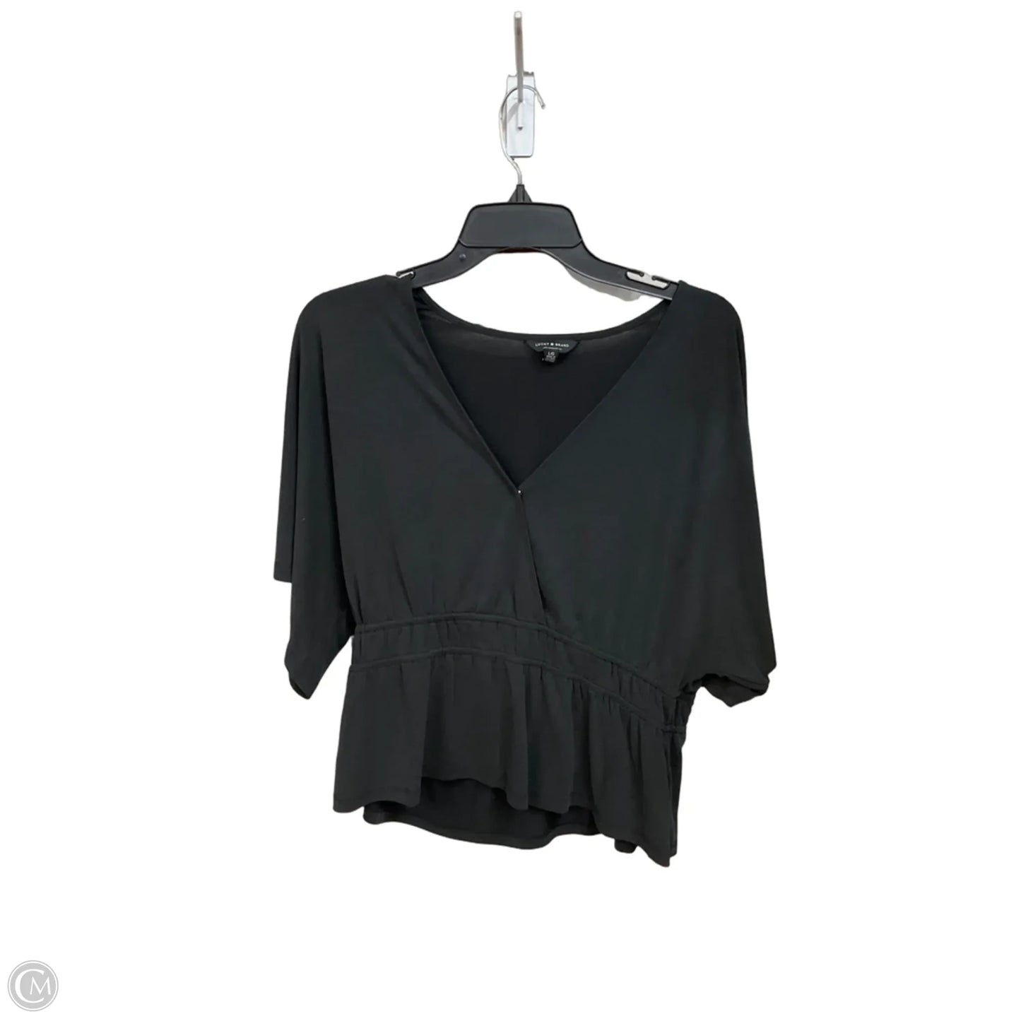 Top Short Sleeve By Lucky Brand In Black, Size: L