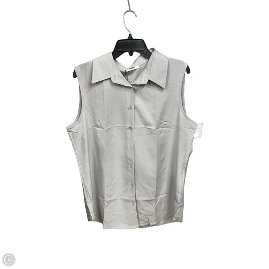 Blouse Sleeveless By Zeagoo In Grey, Size: Xl