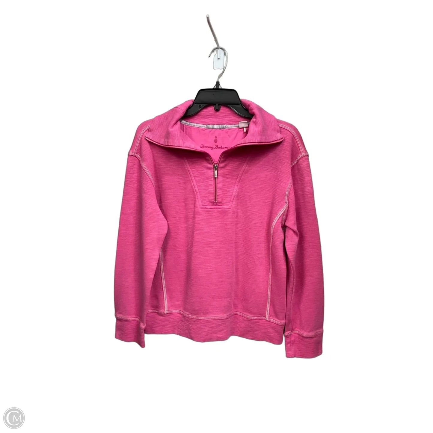 Athletic Top Long Sleeve Collar By Tommy Bahama In Pink, Size: M