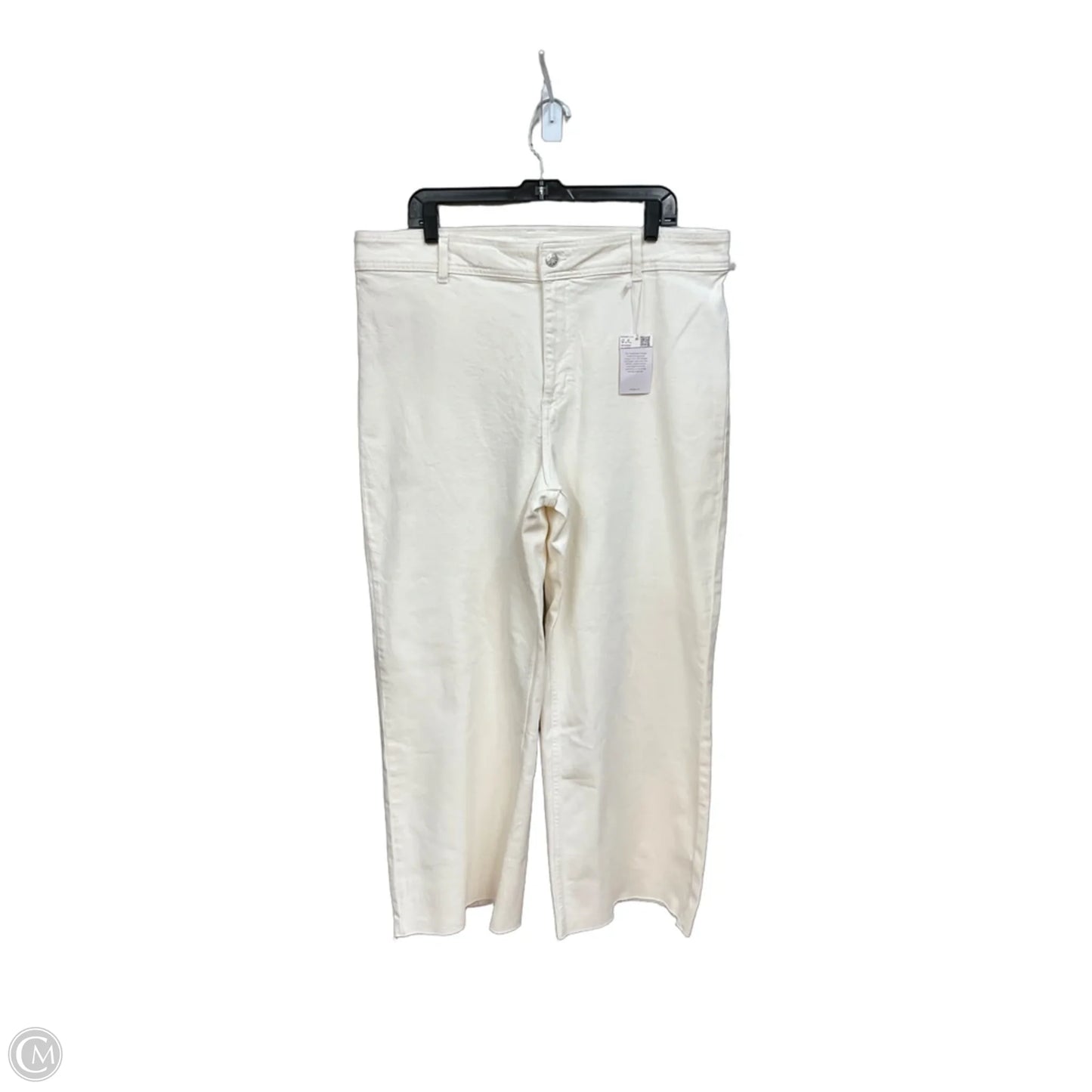 Jeans Wide Leg By Mng In Cream Denim, Size: 16