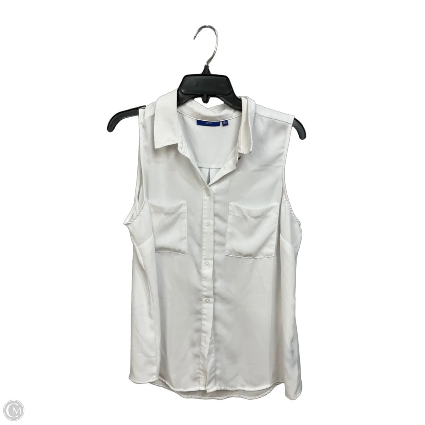Blouse Sleeveless By Apt 9 In White, Size: L