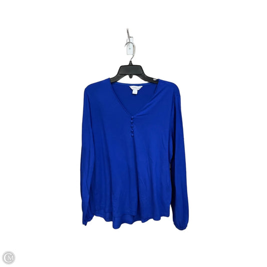 Top Long Sleeve By Liz Claiborne In Blue, Size: L