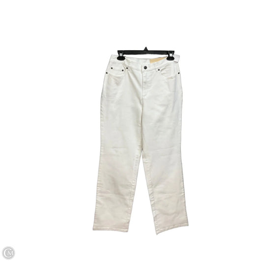 Jeans Boot Cut By Talbots In White Denim, Size: 8
