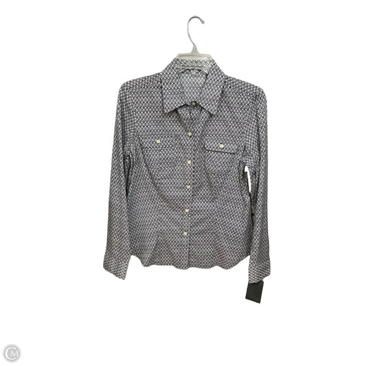 Blouse Long Sleeve By Liz Claiborne In Blue & White, Size: S