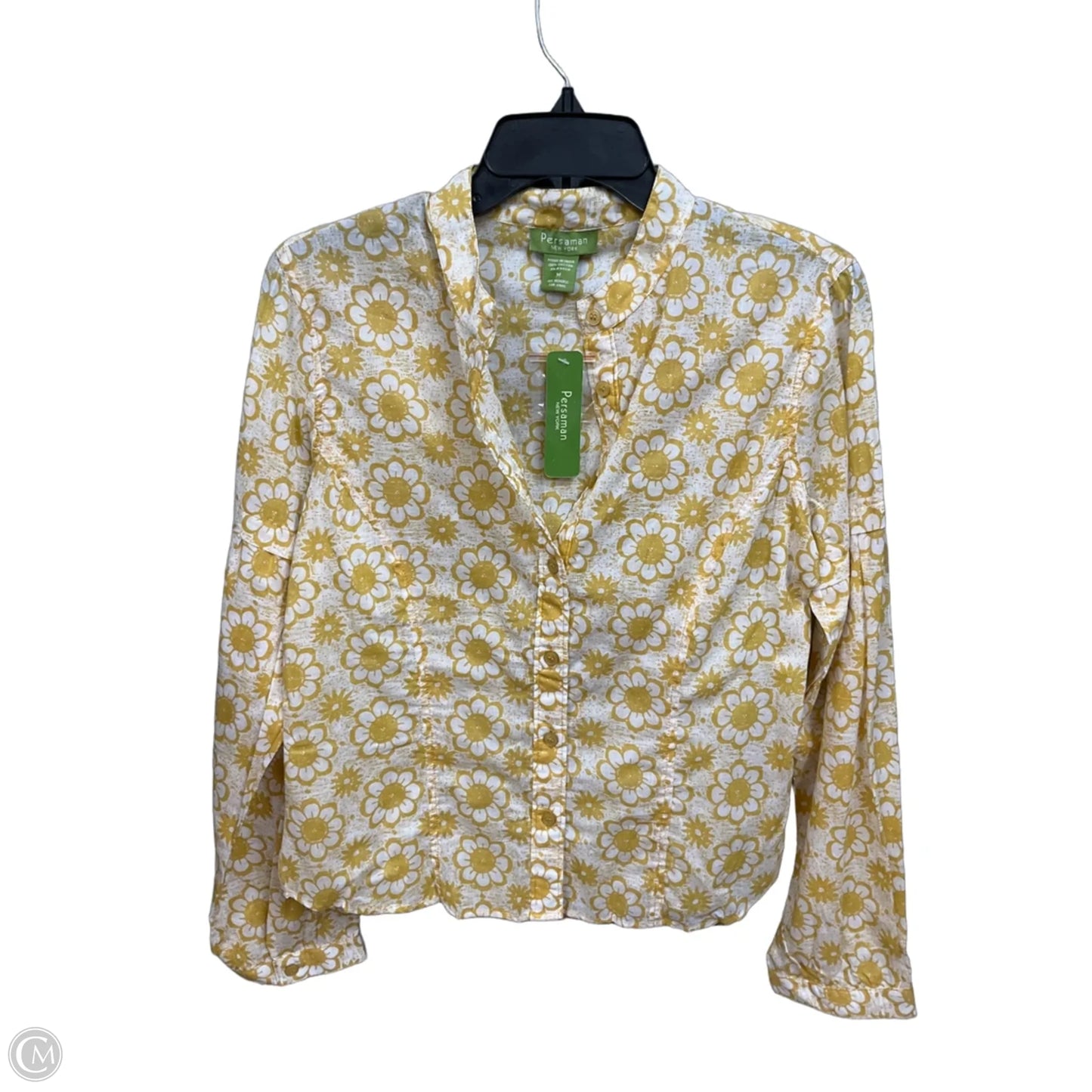 Blouse Long Sleeve By Clothes Mentor In Floral Print, Size: M