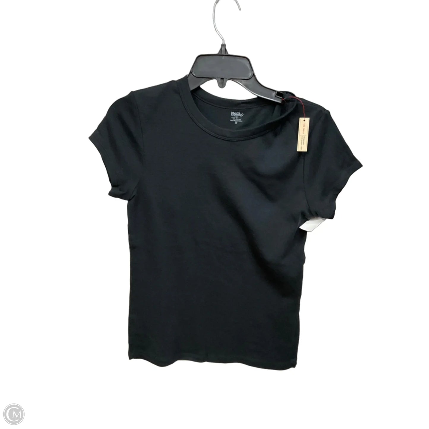 Top Short Sleeve Basic By Mossimo In Black, Size: M