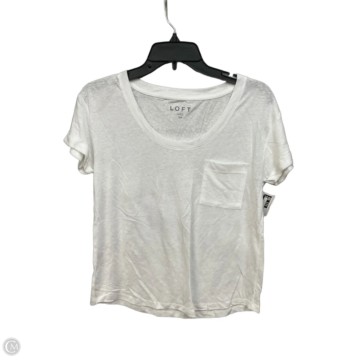 Top Short Sleeve Basic By Loft In White, Size: Sp
