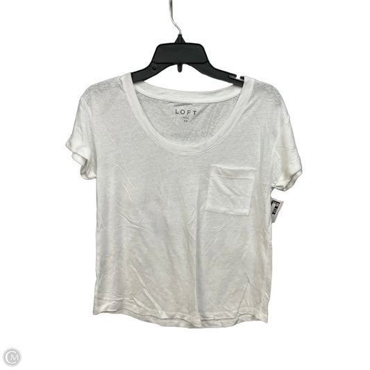 Top Short Sleeve Basic By Loft In White, Size: Sp