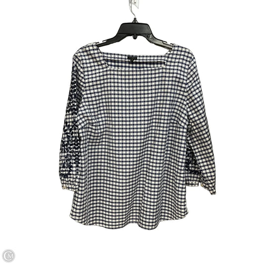 Top 3/4 Sleeve By Talbots In Checkered Pattern, Size: Xl