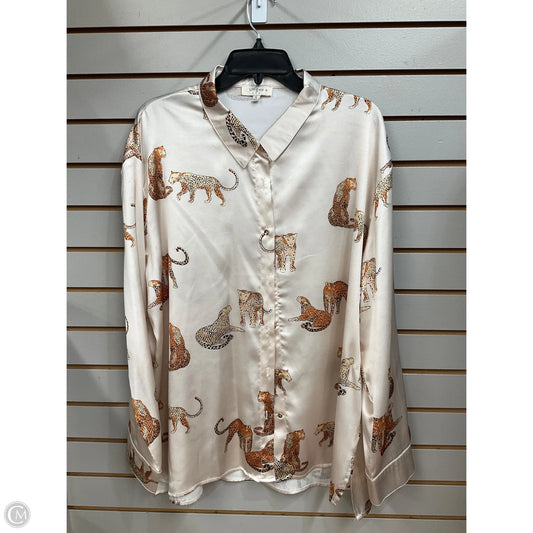 Blouse Long Sleeve By Umgee In Animal Print, Size: Xl