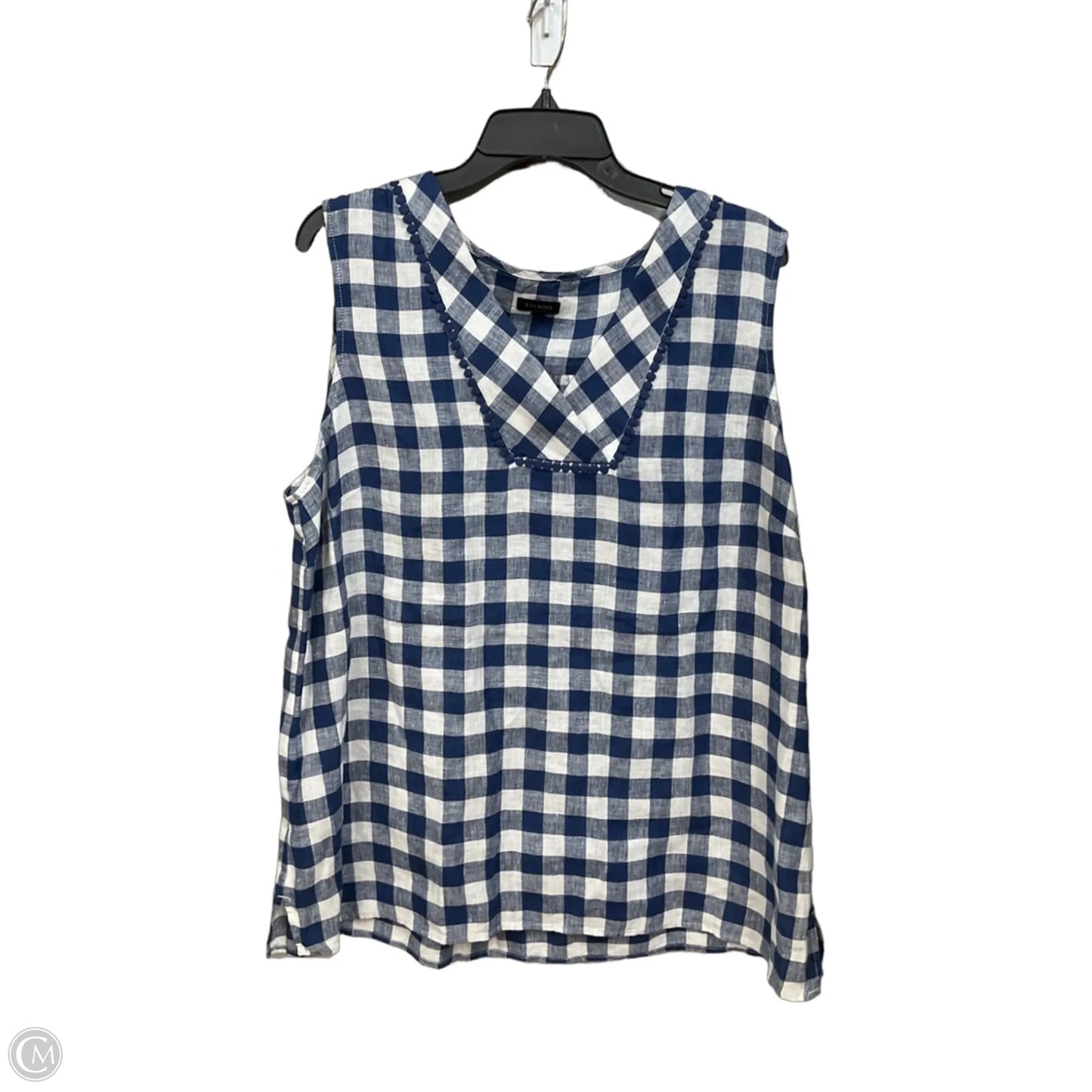Top Sleeveless By Talbots In Checkered Pattern, Size: Xl