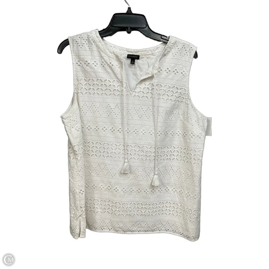 Top Sleeveless By Talbots In Ivory, Size: Xl