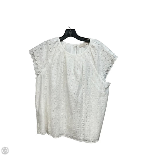 Top Short Sleeve By Loft In White, Size: Xl