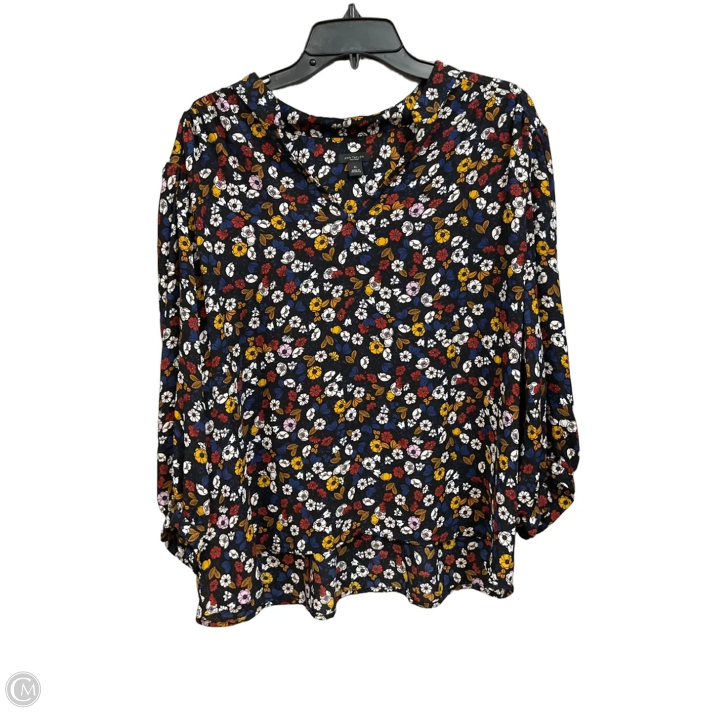 Blouse 3/4 Sleeve By Ann Taylor In Floral Print, Size: Xl