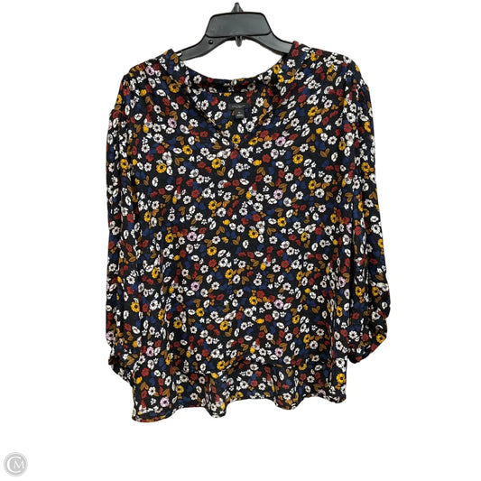 Blouse 3/4 Sleeve By Ann Taylor In Floral Print, Size: Xl