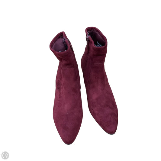 Boots Ankle Heels By Impo In Maroon, Size: 6.5