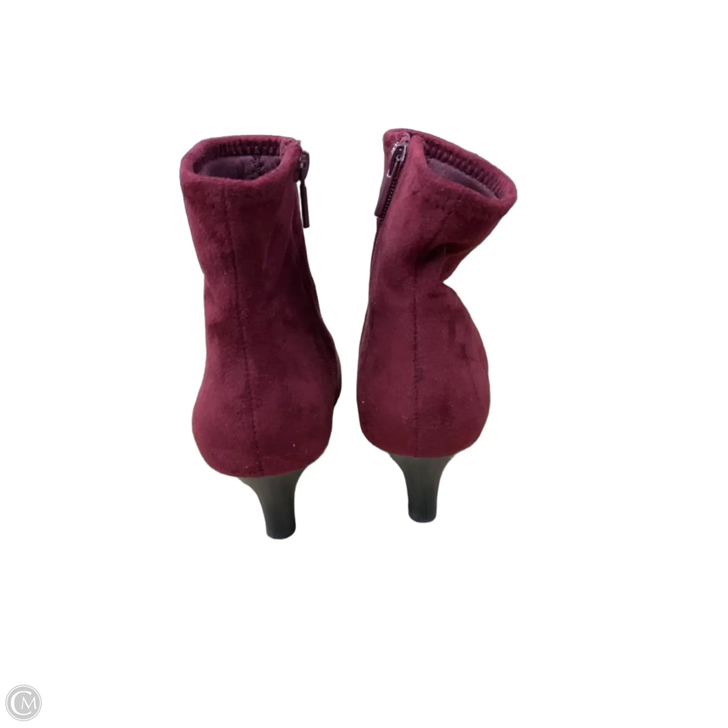 Boots Ankle Heels By Impo In Maroon, Size: 6.5