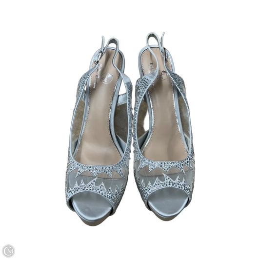 Sandals Heels Stiletto By Cmc In Silver, Size: 11