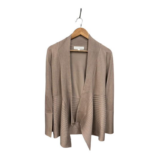 Cardigan By Chelsea And Theodore In Taupe, Size: L