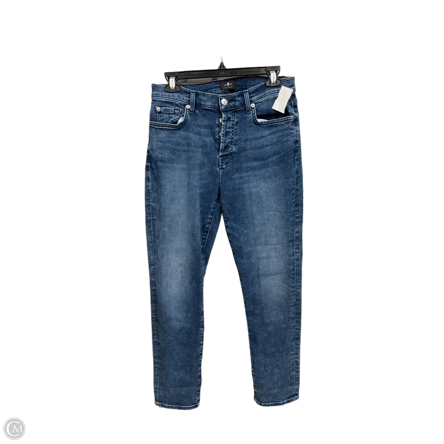 Jeans Skinny By 7 For All Mankind In Blue Denim, Size: 4