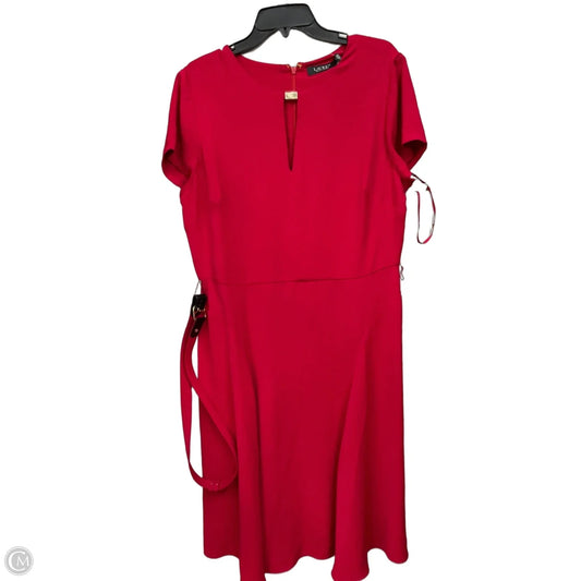 Dress Casual Midi By Lauren By Ralph Lauren In Red, Size: Xl