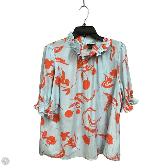 Top Short Sleeve By Halogen In Floral Print, Size: Xl