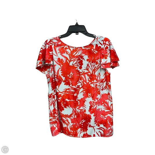 Top Short Sleeve By Banana Republic In Floral Print, Size: L