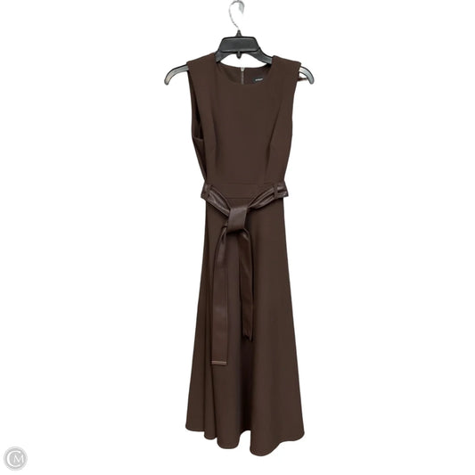 Dress Casual Midi By Andrew Marc In Brown, Size: S