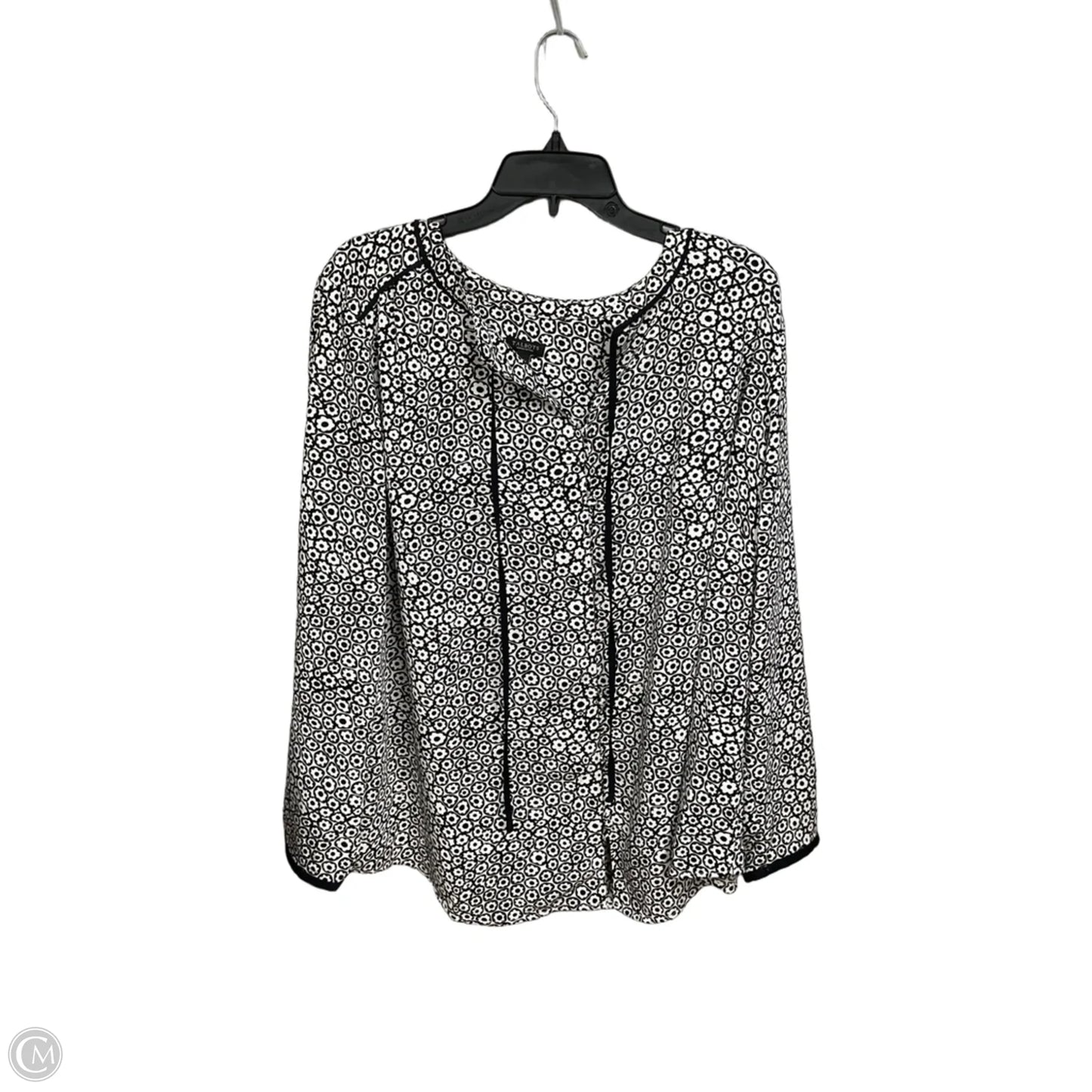 Blouse 3/4 Sleeve By Talbots In Black & White, Size: 2x