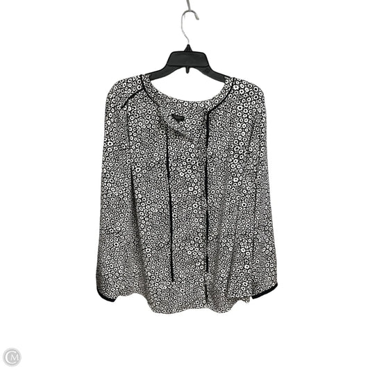 Blouse 3/4 Sleeve By Talbots In Black & White, Size: 2x