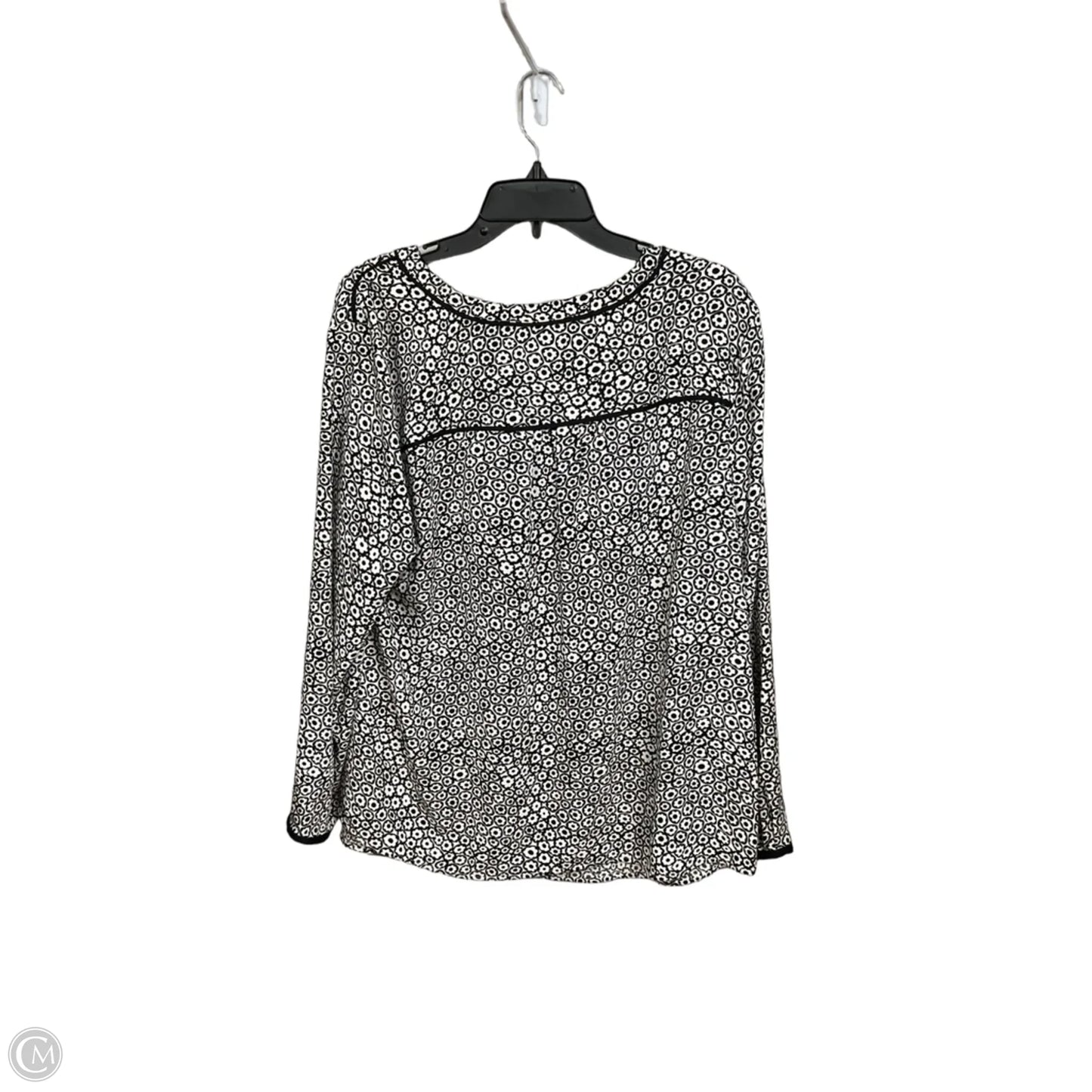 Blouse 3/4 Sleeve By Talbots In Black & White, Size: 2x
