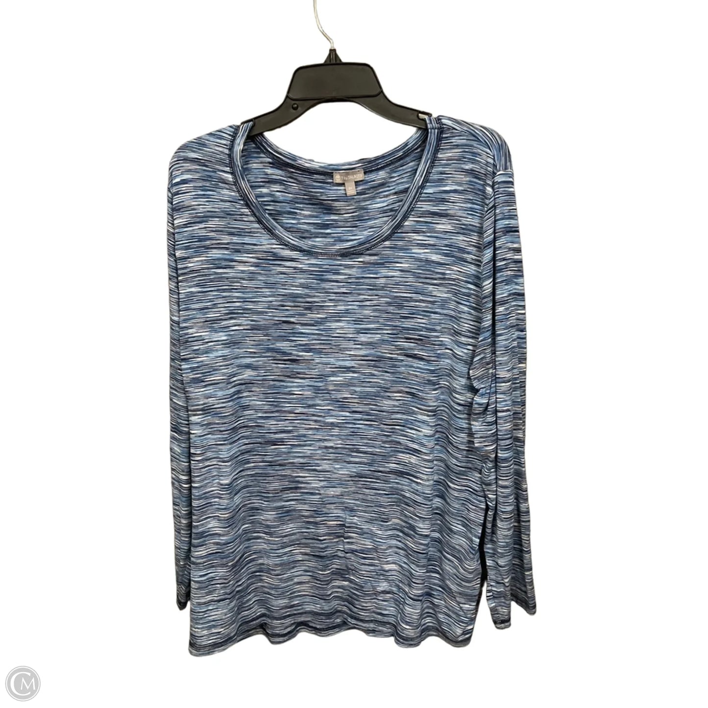Athletic Top Long Sleeve Crewneck By Talbots In Blue & White, Size: 3x