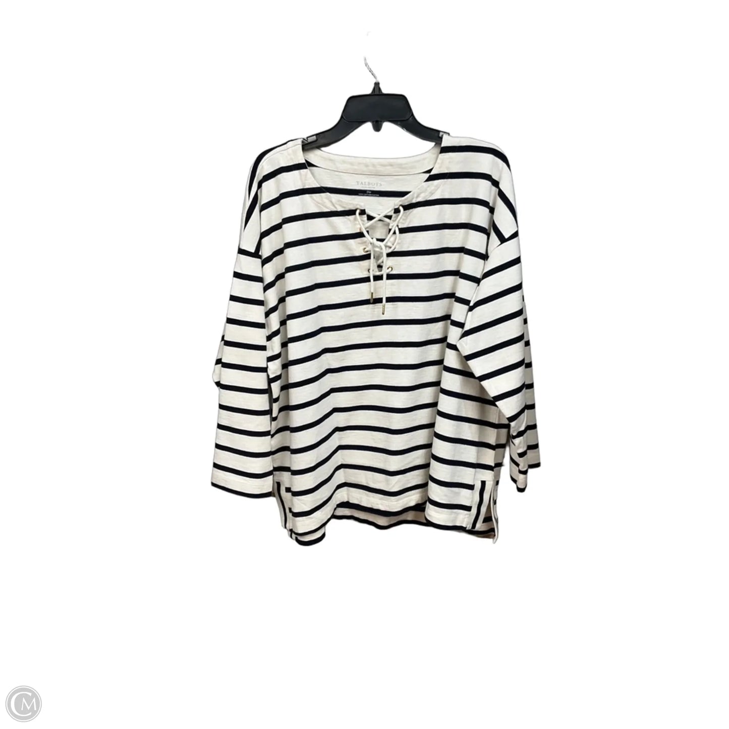 Top 3/4 Sleeve By Talbots In Striped Pattern, Size: 3x