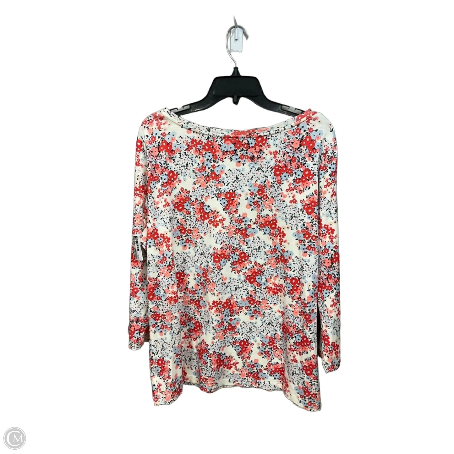 Top 3/4 Sleeve By Talbots In Floral Print, Size: 2x