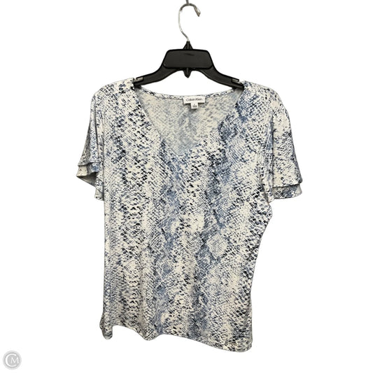 Top Short Sleeve By Calvin Klein In Multi-colored, Size: L