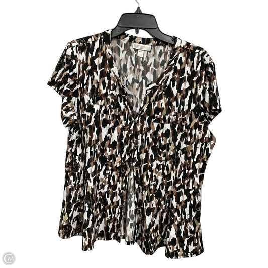 Blouse Short Sleeve By Dana Buchman In Multi-colored, Size: Xlp