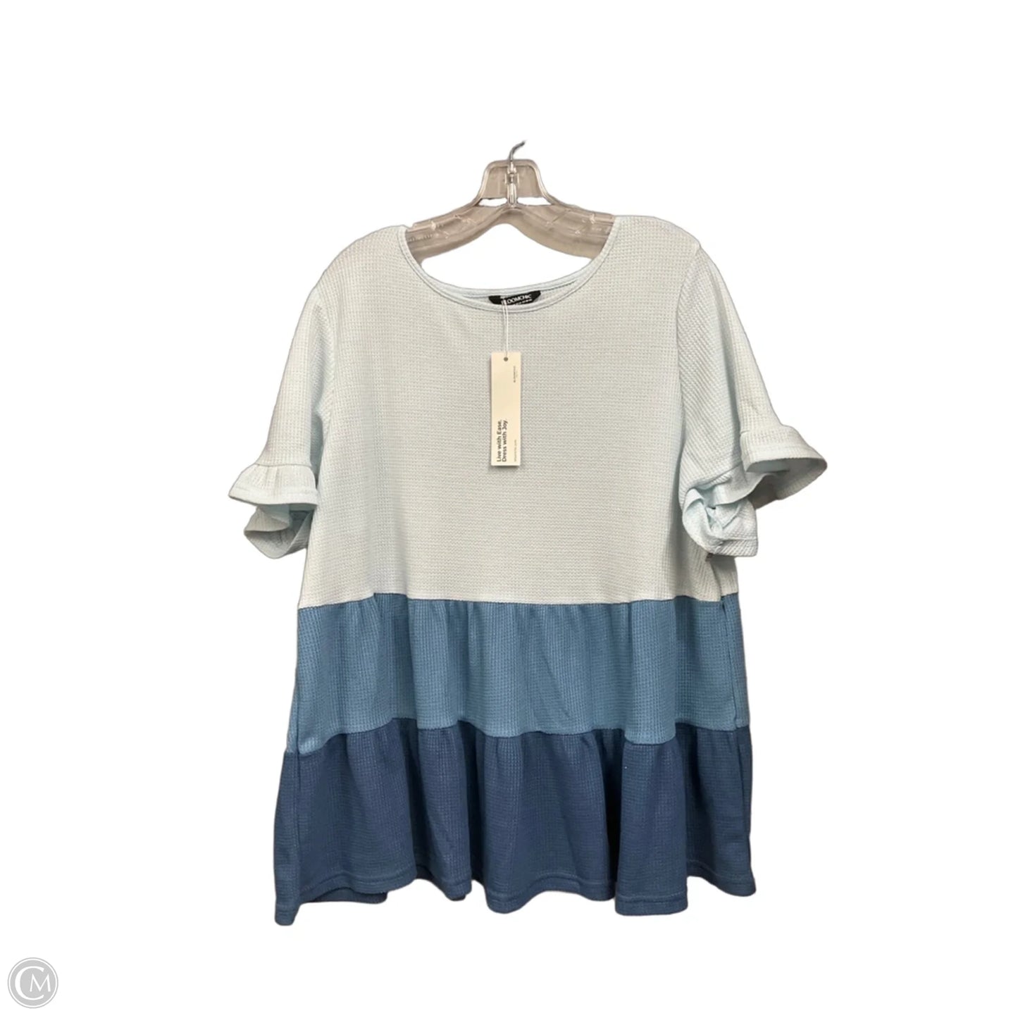 Top Short Sleeve By Bloomchic In Blue, Size: Xxl