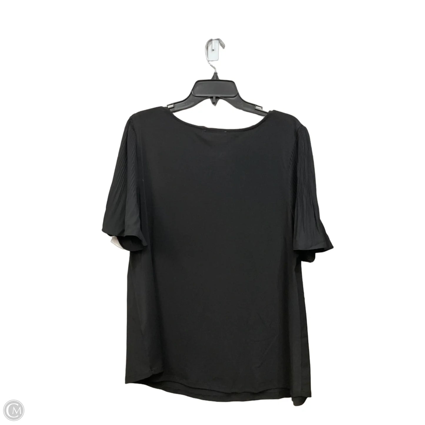 Top Short Sleeve By Adrianna Papell In Black, Size: 1x