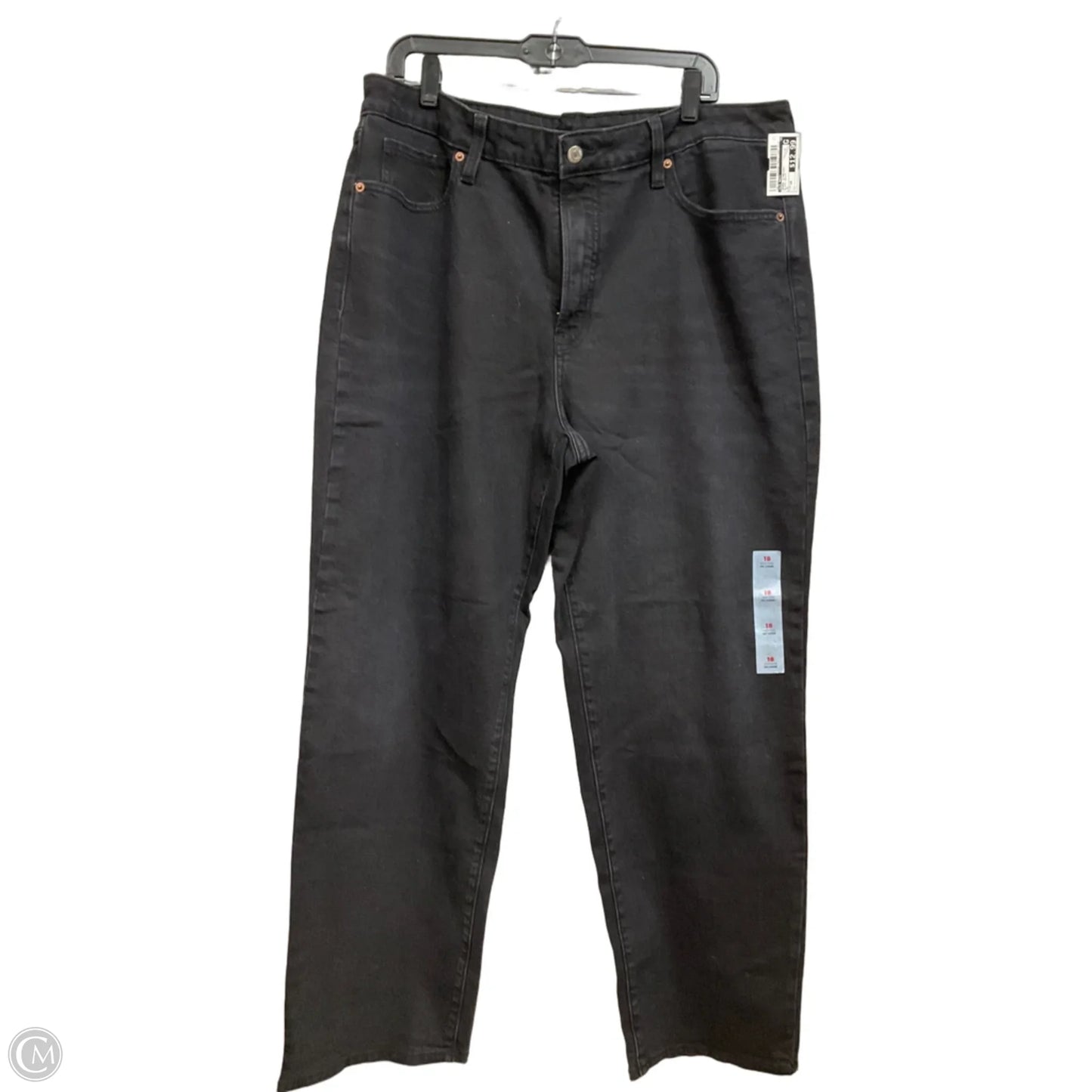 Jeans Straight By Old Navy In Black Denim, Size: 18