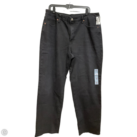 Jeans Straight By Old Navy In Black Denim, Size: 18