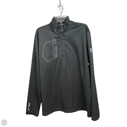 Athletic Top Long Sleeve Collar By Rlx In Black & Grey, Size: Xl