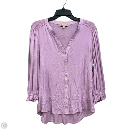 Blouse Long Sleeve By Democracy In Purple, Size: Xl
